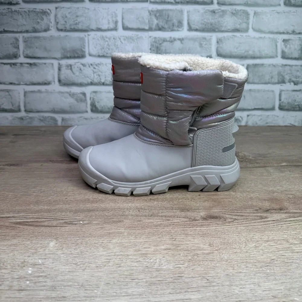 Hunter‎ Kids Intrepid Snow Boots Silver Iridescent US 2